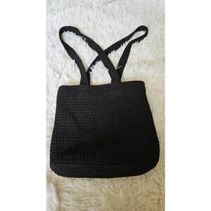 VTG‎ The Sak crocheted shoulderbag, black, zip closure